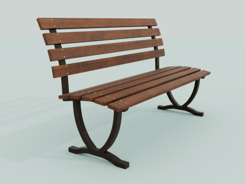 Bench brown 3D मॉडल
