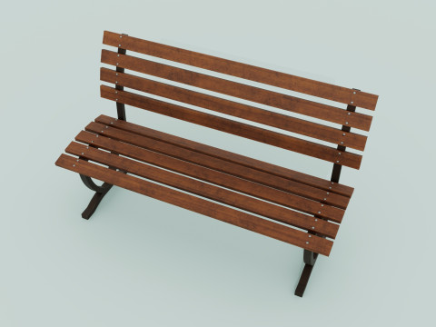 Bench brown 3D मॉडल