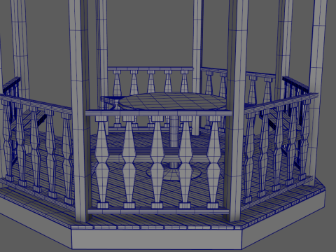 Old gazebo 3D 모델