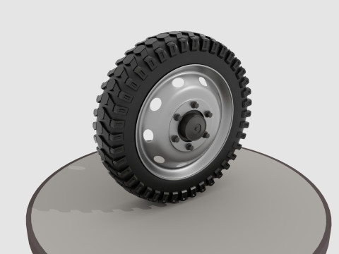 Wheel with disk and nuts 3Dモデル