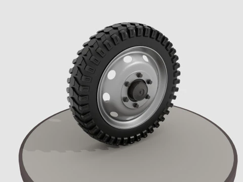 Diskli ve somunlu tekerlek 3D Model