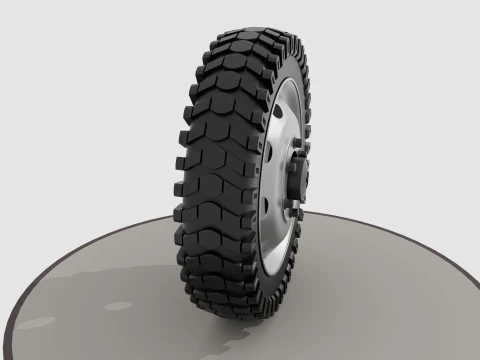 Wheel with disk and nuts 3D Model