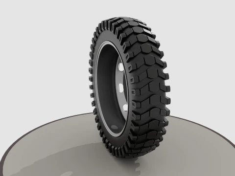 Wheel with disk and nuts 3D Model