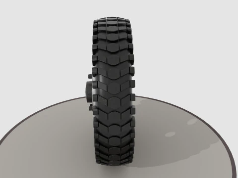 Wheel with disk and nuts 3D Model
