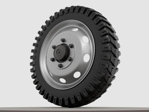 Wheel with disk and nuts 3D Model