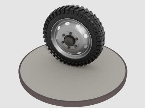 Wheel with disk and nuts Model 3D