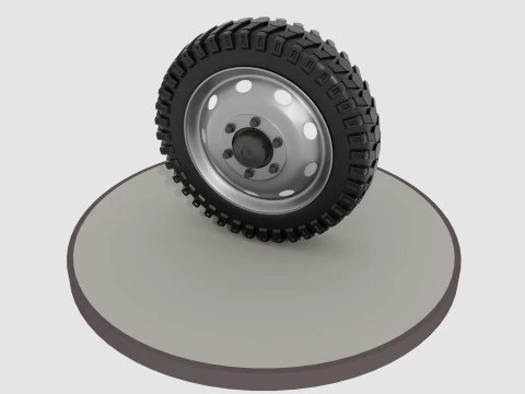 Wheel with disk and nuts 3D Model