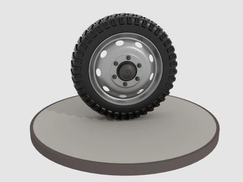 Wheel with disk and nuts 3D Model