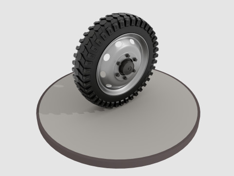 Wheel with disk and nuts Model 3D