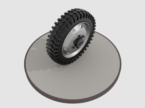 Wheel with disk and nuts Model 3D