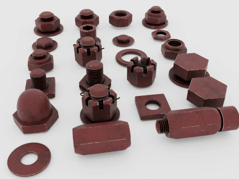 Schroefdraadverbindingen 3D Model