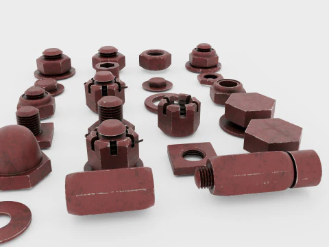 Threaded connections 3D Model