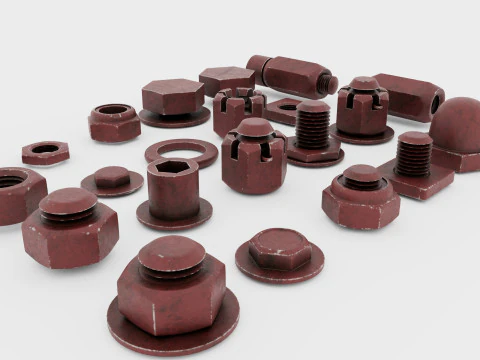 Threaded connections 3D Model