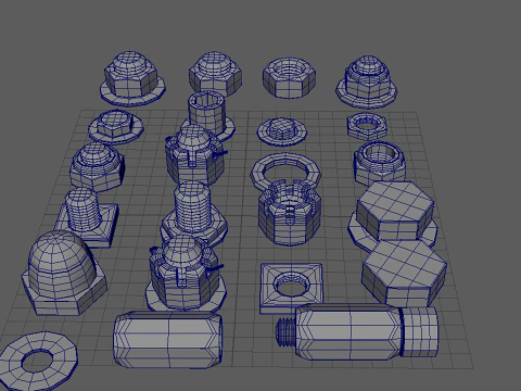 Threaded connections 3D Model