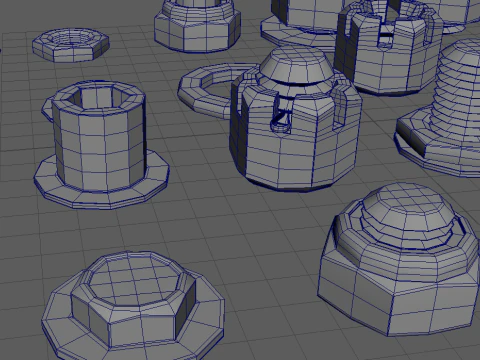 Threaded connections 3D Model