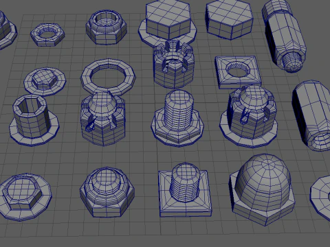 Threaded connections 3D Model