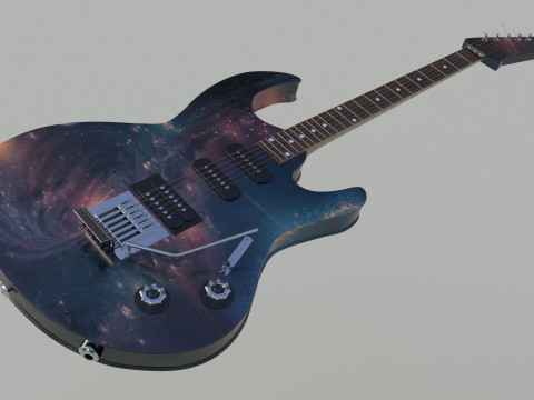 Guitar stars color Model 3D