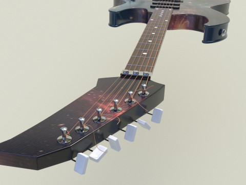 Guitar stars color 3D Модель