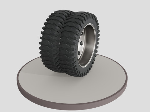 Double wheel with desk 3D मॉडल