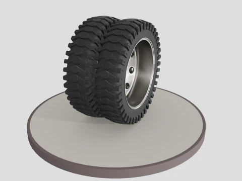 Double wheel with desk 3D Model
