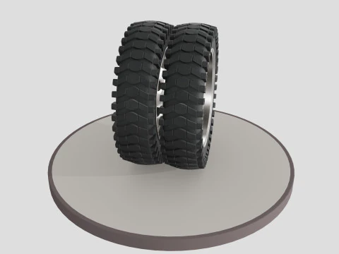 Double wheel with desk 3D Model
