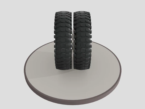 Double wheel with desk 3D Model