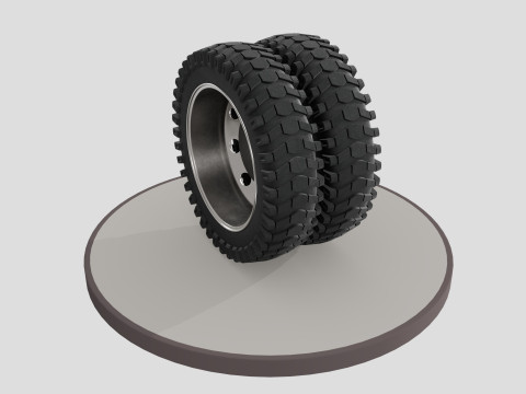 Double wheel with desk 3D मॉडल
