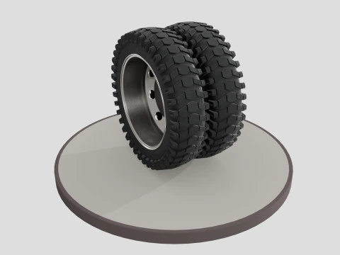 Double wheel with desk 3D Model