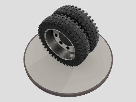 Double wheel with desk 3D Model