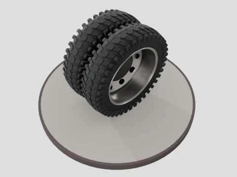 Double wheel with desk 3D Model
