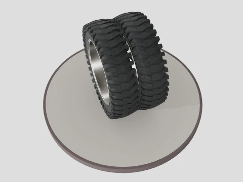 Double wheel with desk 3D Model