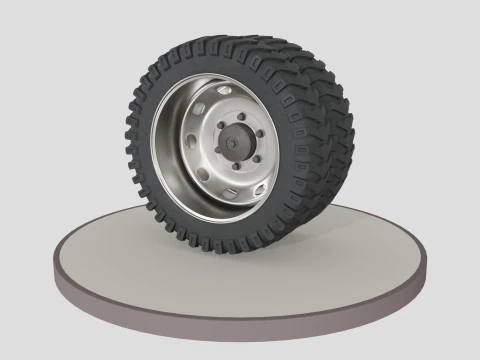 Double wheel with desk 3D Model