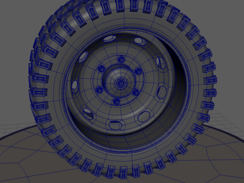 Double wheel with desk 3D मॉडल