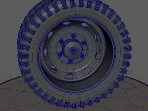 Double wheel with desk 3D Model