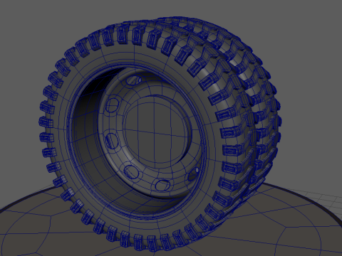 Double wheel with desk 3D मॉडल