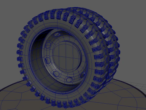 Double wheel with desk 3D Model