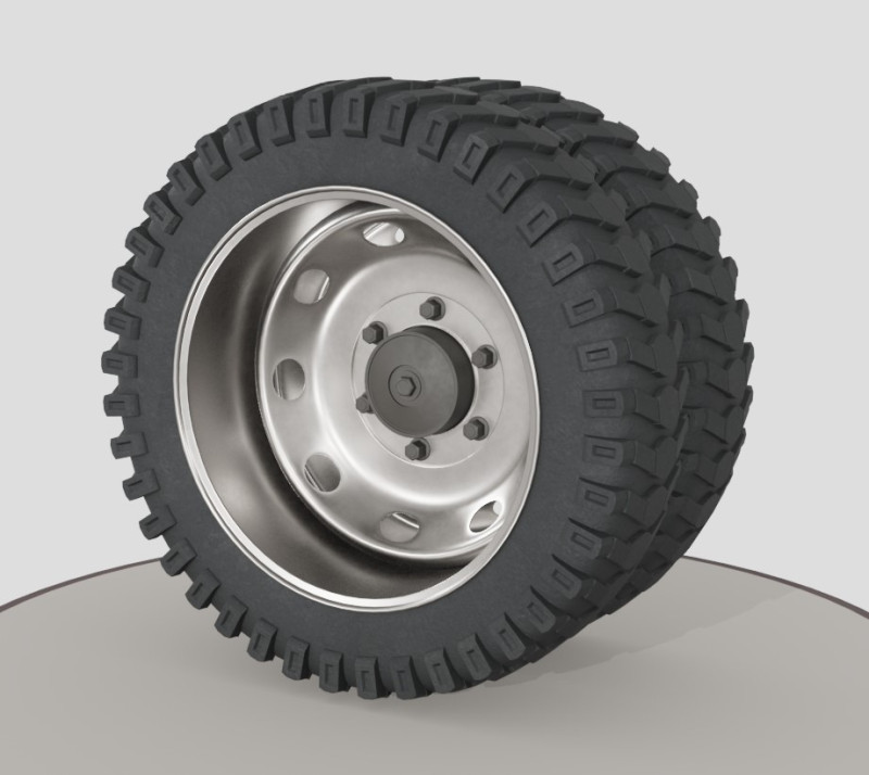 Double wheel with desk 3D मॉडल .c4d .max .obj .3ds .fbx .stl .blend