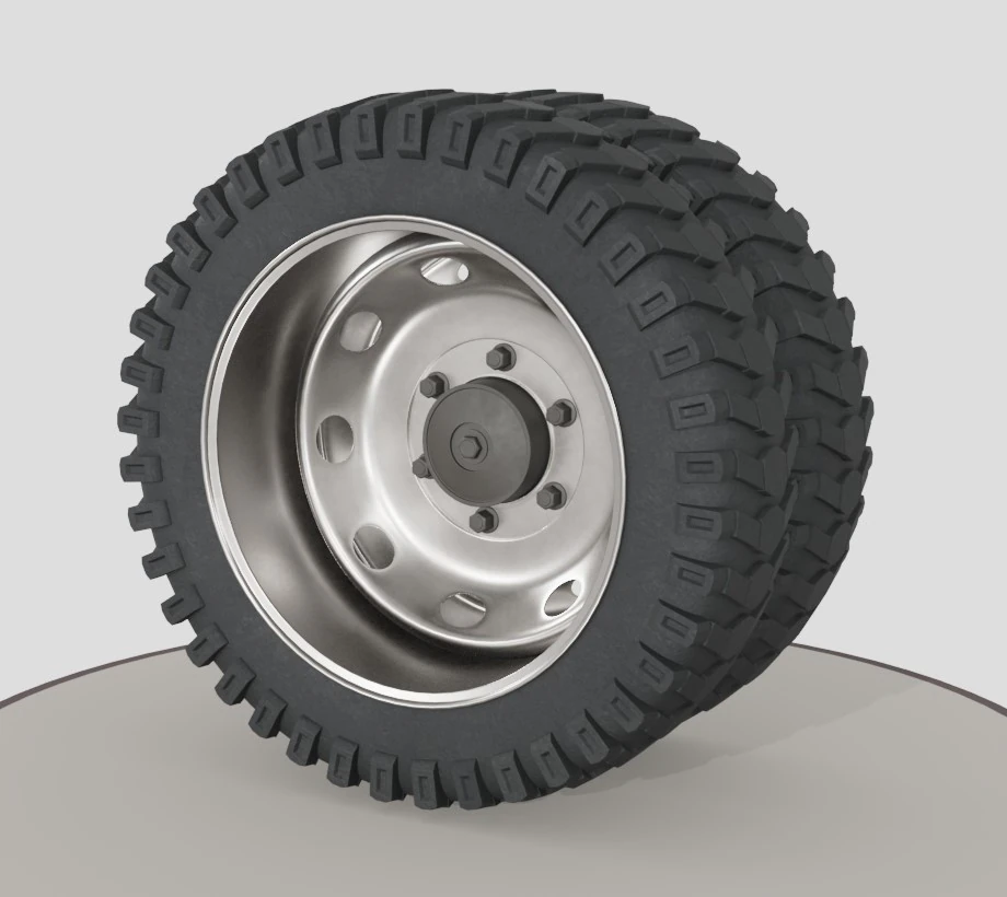 Double wheel with desk 3D Model .c4d .max .obj .3ds .fbx .stl .blend 