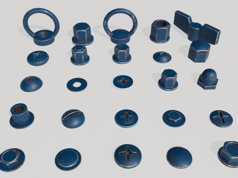 Parafusosazulvelho Modelo 3D