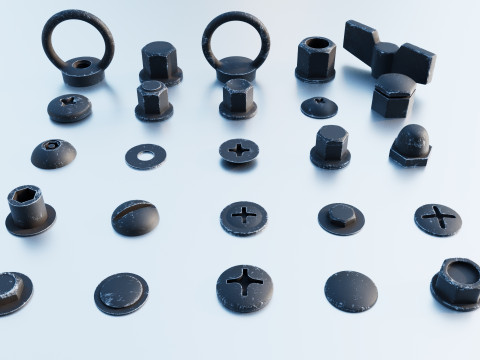 Screws black 3Dモデル