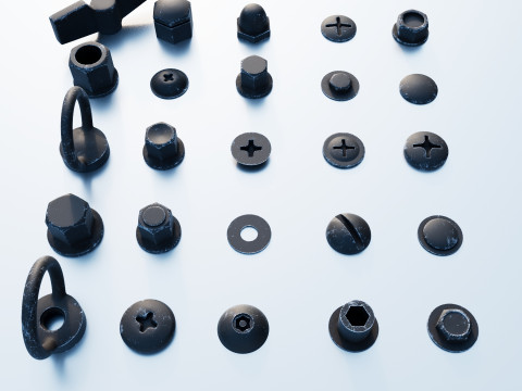 Screws black 3Dモデル