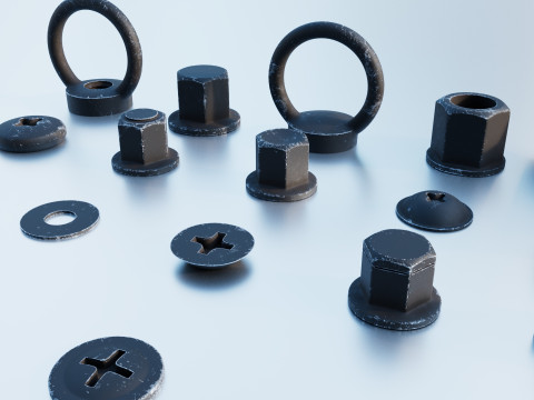 Screws black 3Dモデル