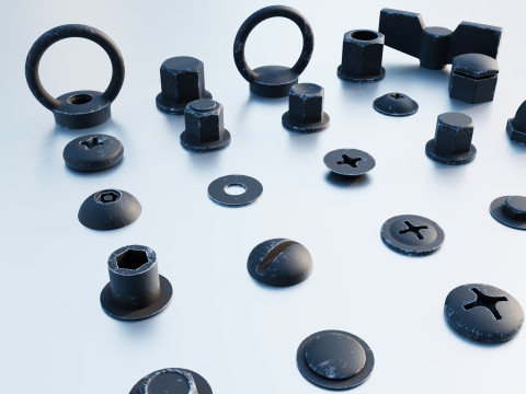 Screws black 3Dモデル