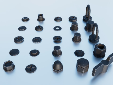 Screws black 3Dモデル