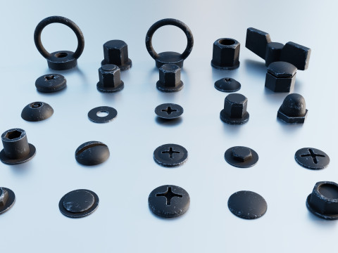 Screws black 3Dモデル
