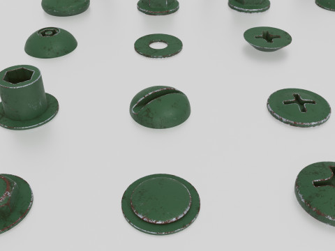 Screws green old 3Dモデル