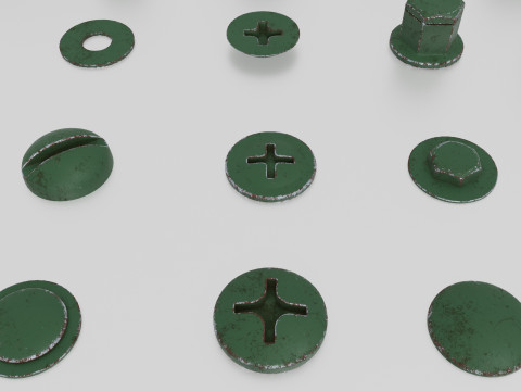 Screws green old 3Dモデル