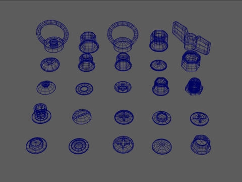 Screws green old 3Dモデル