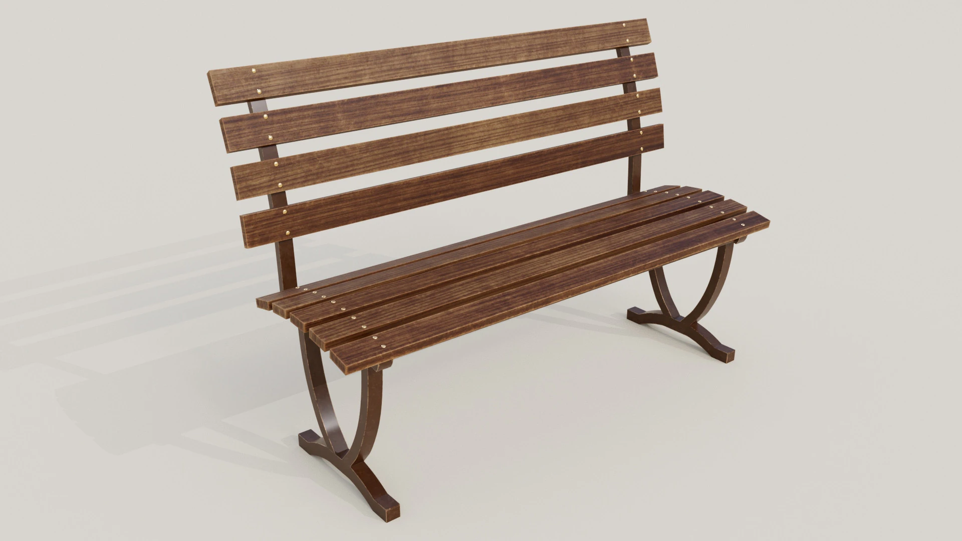 Bench brown A 3D Model .c4d .max .obj .3ds .fbx .stl .blend