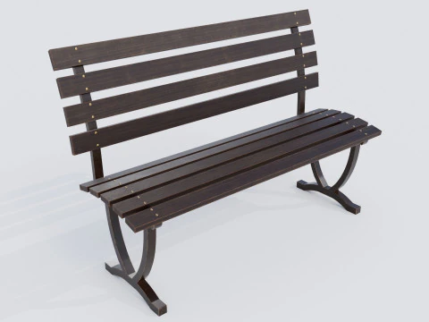 Bench brown B 3D Model